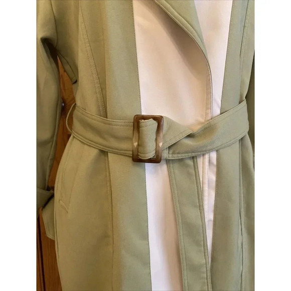 FXQ Magpie Women's Green Belted Trench Coat Jacket size M - Picture 4 of 12
